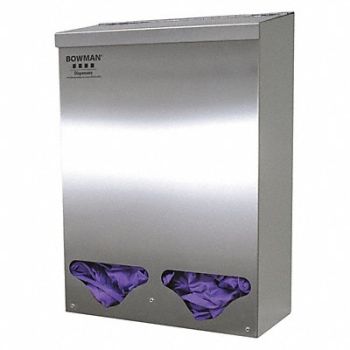BOWMAN DISPENSERS Bulk Dispenser 2 Compartments Silver, 452M93