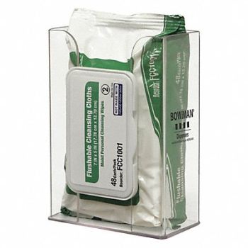 BOWMAN DISPENSERS Wipe Dispenser 1 Compartments Clear, 452M97