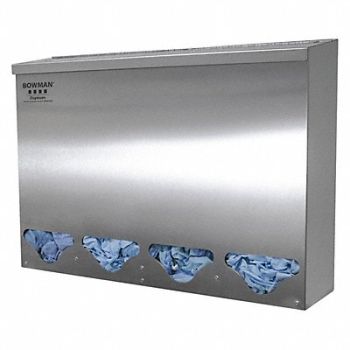 BOWMAN DISPENSERS Bulk Dispenser 4 Compartments Silver, 452N07