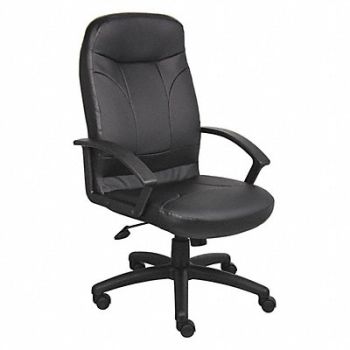 GRAINGER APPROVED Executive Chair Heavy Duty Leather Seat, 452R32