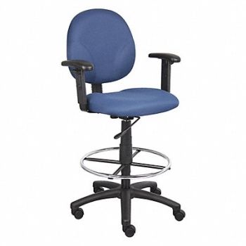 GRAINGER APPROVED Drafting Chair Blue 25 to 30 Seat H., 453A11