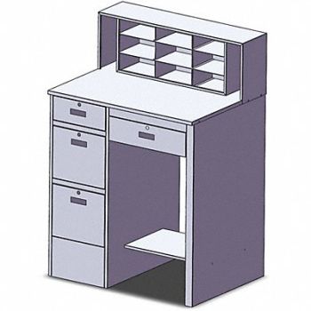 GRAINGER APPROVED Pdstl/Pnl 57 x39 x29 Gray NonMbl, 453J53