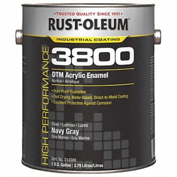 RUST-OLEUM J6597 Acrylic Enamel Coating Navy Gray 1 gal, 454H18