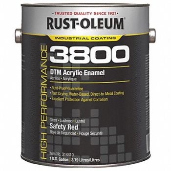 RUST-OLEUM J6597 Acrylic Enamel Coating Safety Red 1 gal, 454H20
