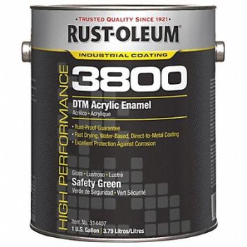 RUST-OLEUM J6597 Acrylic Enamel Coating Safety Green 1gal, 454H22