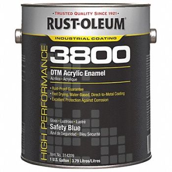 RUST-OLEUM J6597 Acrylic Enamel Coating Safety Blue 1 gal, 454H23