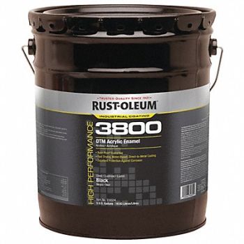 RUST-OLEUM J6598 Acrylic Enamel Coating Black 5 gal Pail, 454H30