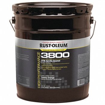 RUST-OLEUM J6598 Acrylic Enamel Coating SafetyOrange 5gal, 454H38