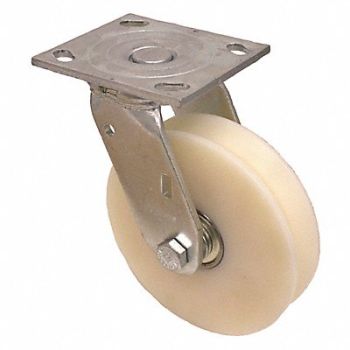GRAINGER APPROVED V-Groove Track-Wheel Plate Caster Swivel, 454M82