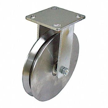 GRAINGER APPROVED V-Groove Track-Wheel Plate Caster Rigid, 454M85