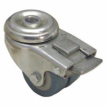 GRAINGER APPROVED Low-Profile Easy-Turn Bolt-Hole Caster, 454Y35