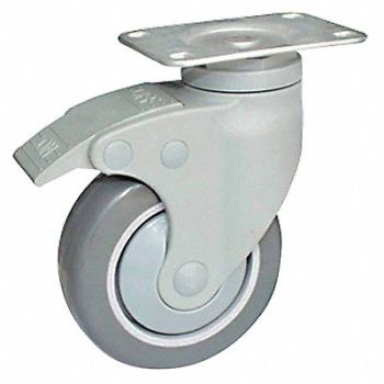 GRAINGER APPROVED Quiet-Roll Medical Plate Caster Swivel, 454Y43