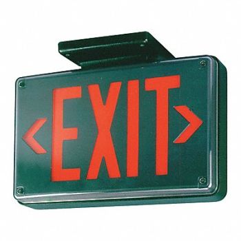 LITHONIA LIGHTING Ext Sgn Alum Blk 13 7/8in 2W, 454Y88