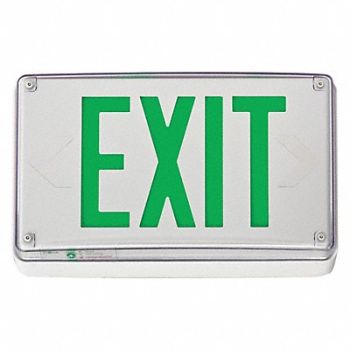 LITHONIA LIGHTING Ext Sgn Alum Whte 13 7/8in 2W, 454Y89