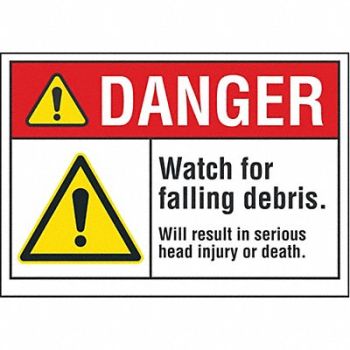 LYLE Construct Area Danger Rflct Lbl 5x7in, 62TJ14