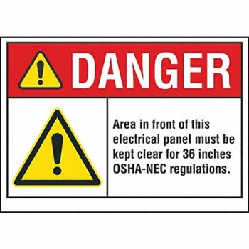 LYLE Electrical Panel Danger Rflctv Lbl 5x7in, 62TJ26
