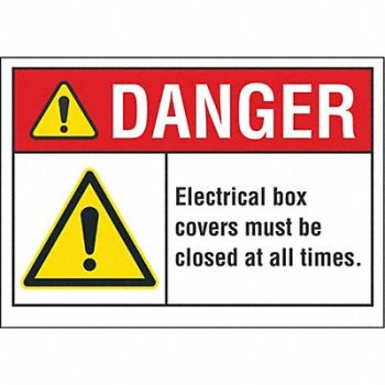 LYLE Elec Panel Danger Rflct Lbl 10x14in, 62TJ48