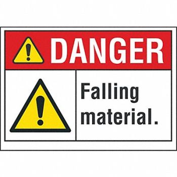 LYLE Falling Material Danger Rflctv Lbl 5x7in, 62TJ62