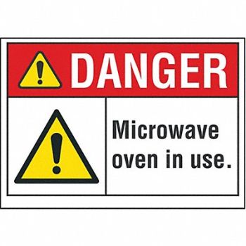 LYLE Microwave Danger Rflct Label 5inx7in, 62TK23