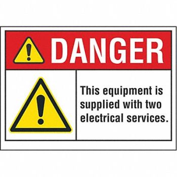 LYLE Elec Hazard Danger Lbl 7x10in Polyester, 62TK62