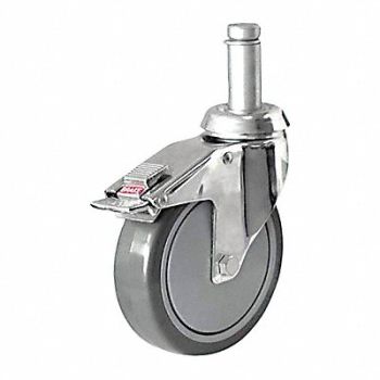 GRAINGER APPROVED Quiet-Roll Friction-Ring Stem Caster 4, 455U47