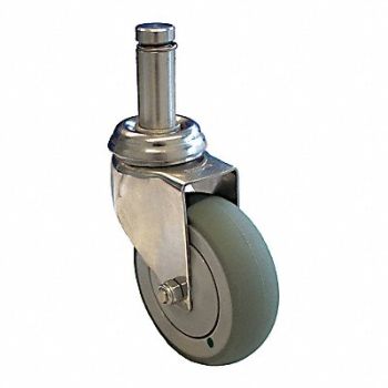GRAINGER APPROVED Antimicrobial Friction-Ring Stem Caster, 455U36