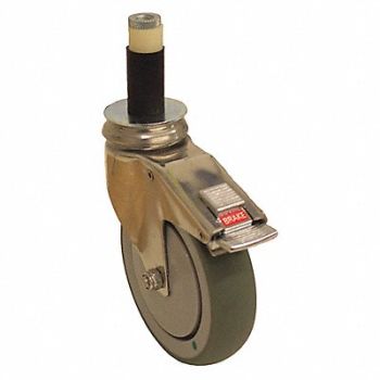 GRAINGER APPROVED Antimicrobial Expanding Stem Caster 5, 455U40
