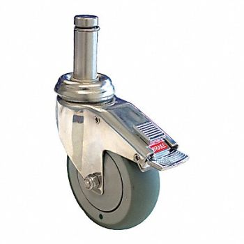 GRAINGER APPROVED Antimicrobial Friction-Ring Stem Caster, 455U38