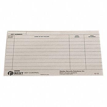 BEST Key Authorization Card Paper For Keys, 455W08
