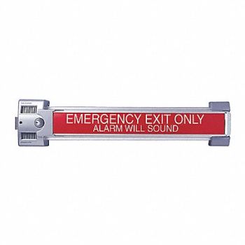 VON DUPRIN Rim Exit Device with Alarm Aluminum, 457D58