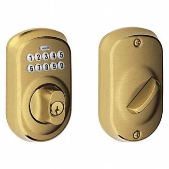 SCHLAGE RESIDENTIAL Push Button Lockset Deadbolt Handle, 457F58