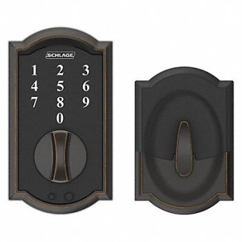 SCHLAGE RESIDENTIAL Electronic Lock Deadbolt Antique Bronze, 457F64