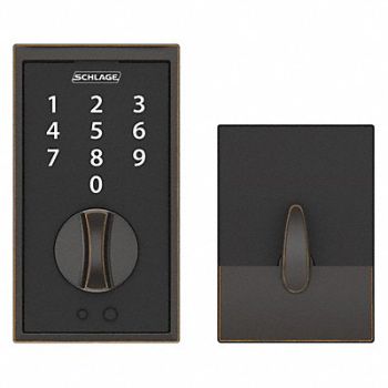 SCHLAGE RESIDENTIAL Electronic Lock Deadbolt Antique Bronze, 457F69