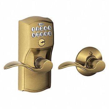 SCHLAGE RESIDENTIAL Electronic Lock Lever Antique Brass, 457G02