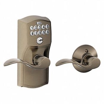 SCHLAGE RESIDENTIAL Electronic Lock Lever Antique Pewter, 457G04