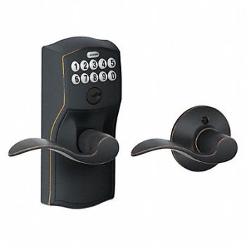 SCHLAGE RESIDENTIAL Electronic Lock Lever Antique Bronze, 457G06