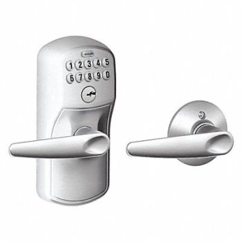 SCHLAGE RESIDENTIAL Electronic Lock Lever Satin Chrome, 457G11