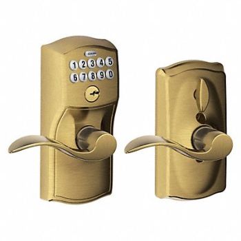SCHLAGE RESIDENTIAL Electronic Lock Lever Antique Brass, 457G13