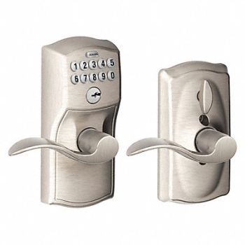 SCHLAGE RESIDENTIAL Electronic Lock Lever Satin Nickel, 457G14