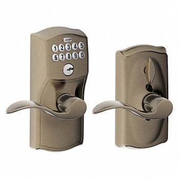 SCHLAGE RESIDENTIAL Electronic Lock Lever Antique Pewter, 457G15