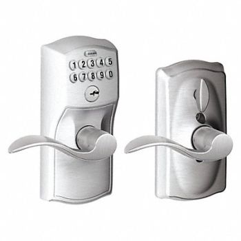 SCHLAGE RESIDENTIAL Electronic Lock Lever Satin Chrome, 457G16