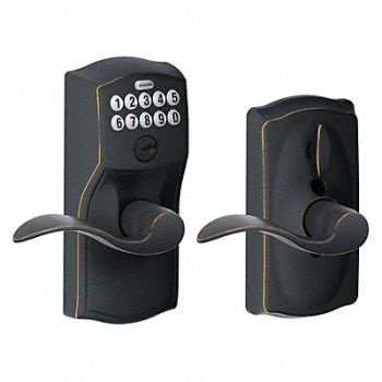SCHLAGE RESIDENTIAL Electronic Lock Lever Antique Bronze, 457G17