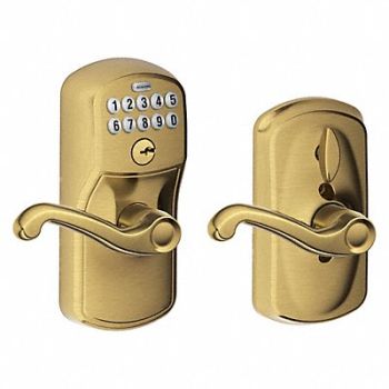 SCHLAGE RESIDENTIAL Electronic Lock Lever Antique Brass, 457G19
