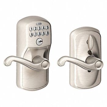 SCHLAGE RESIDENTIAL Electronic Lock Lever Satin Nickel, 457G21