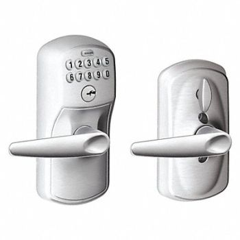SCHLAGE RESIDENTIAL Electronic Lock Lever Satin Chrome, 457G22
