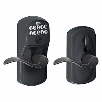 SCHLAGE RESIDENTIAL Electronic Lock Lever Antique Bronze, 457G23