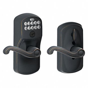 SCHLAGE RESIDENTIAL Electronic Lock Lever Antique Bronze, 457G24