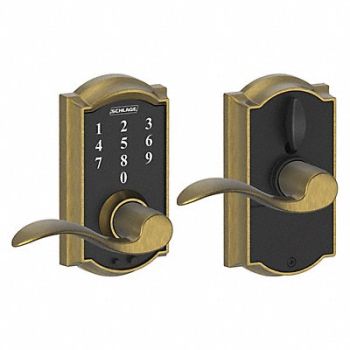 SCHLAGE RESIDENTIAL Electronic Lock Lever Antique Brass, 457G26