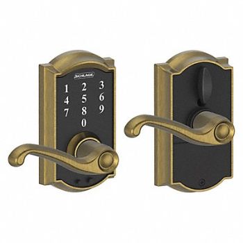 SCHLAGE RESIDENTIAL Electronic Lock Lever Antique Brass, 457G27