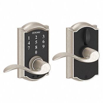 SCHLAGE RESIDENTIAL Electronic Lock Lever Satin Nickel, 457G28